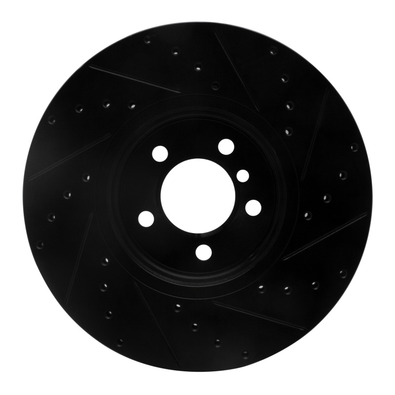 Land Rover Range Rover Brake Rotor (1) - Front Left - R1 Concepts - Drilled & Slotted - Black - `03-`05